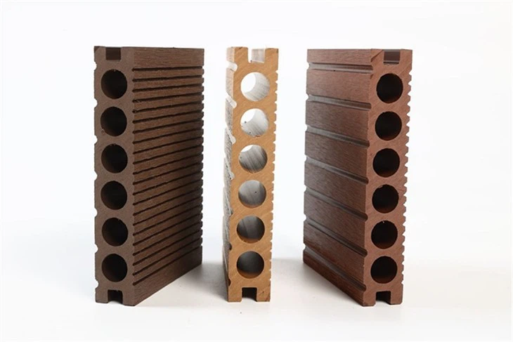 3D embossed hollow wpc decking